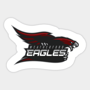 Two Sided Weatherford Eagles - Full Logo "WINGS UP" T-Shirt Sticker